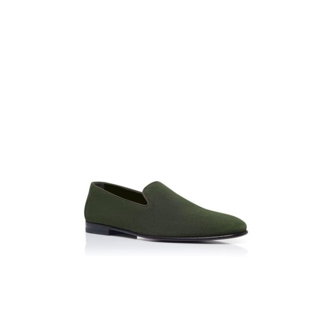 MARIO Loafers i grönt mocka