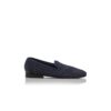 MARIO Marinblå Loafers i raffia