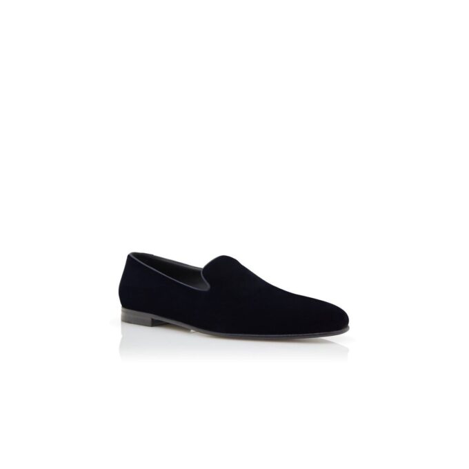 MARIO Marinblå Loafers i sammet