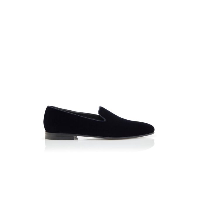 MARIO Marinblå Loafers i sammet