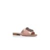 Martamod Beige satinplatt sandal med spännen Martamod Beige satinplatt sandal med spännen