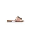 Martamod Beige satinplatt sandal med spännen Martamod Beige satinplatt sandal med spännen