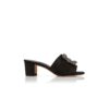 MARTANEW Svarta mules i satin med smyckespänne MARTANEW Svarta mules i satin med smyckespänne
