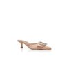 MAYJOU Beige satinmules med kristallspänne MAYJOU Beige satinmules med kristallspänne