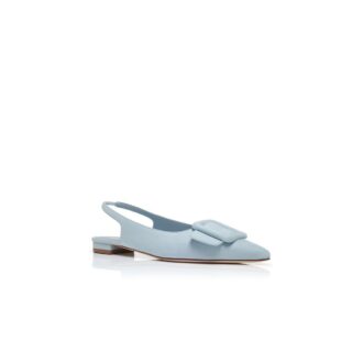 MAYLURA Ljusblå slingback-pumps i mocka med spänne