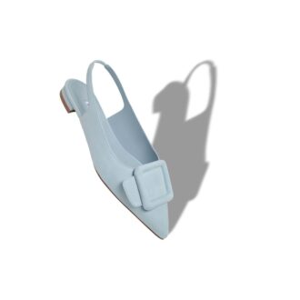 MAYLURA Ljusblå slingback-pumps i mocka med spänne