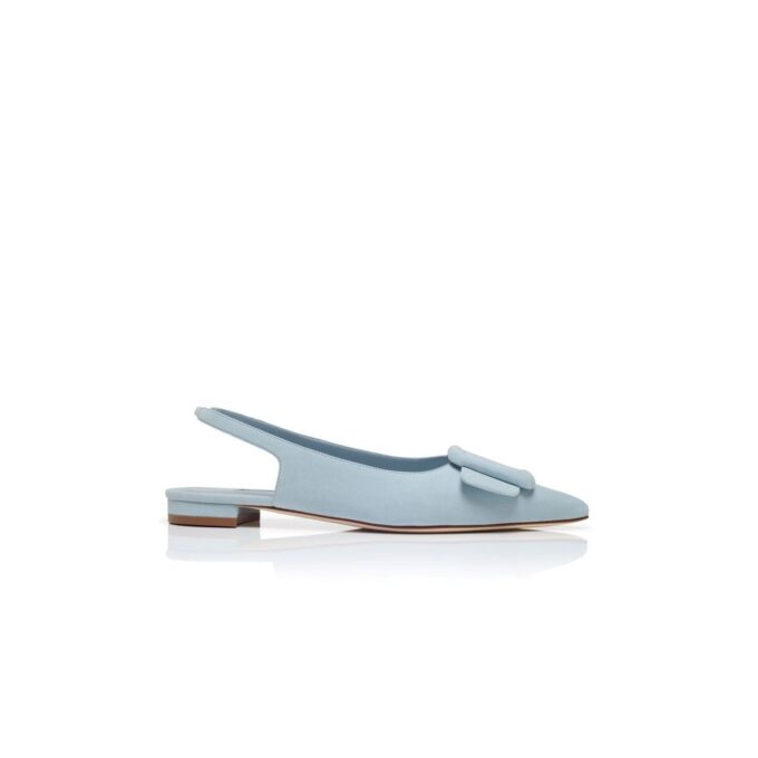 MAYLURA Ljusblå slingback-pumps i mocka med spänne