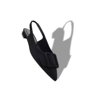 MAYLURA Svarta slingback-pumps i mocka med spänne