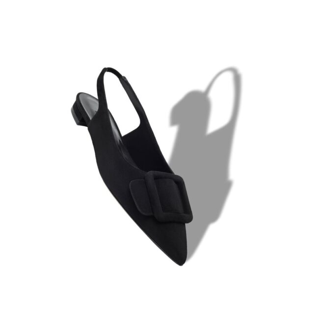 MAYLURA Svarta slingback-pumps i mocka med spänne MAYLURA Svarta slingback-pumps i mocka med spänne