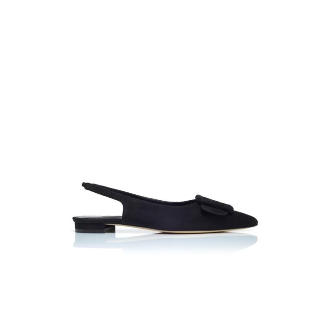 MAYLURA Svarta slingback-pumps i mocka med spänne MAYLURA Svarta slingback-pumps i mocka med spänne