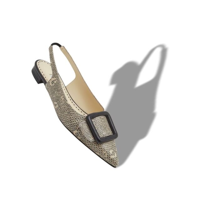 MAYLURABI Pumps i kalvskinn med ödlemönster och slingback