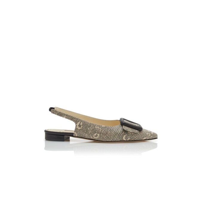 MAYLURABI Pumps i kalvskinn med ödlemönster och slingback