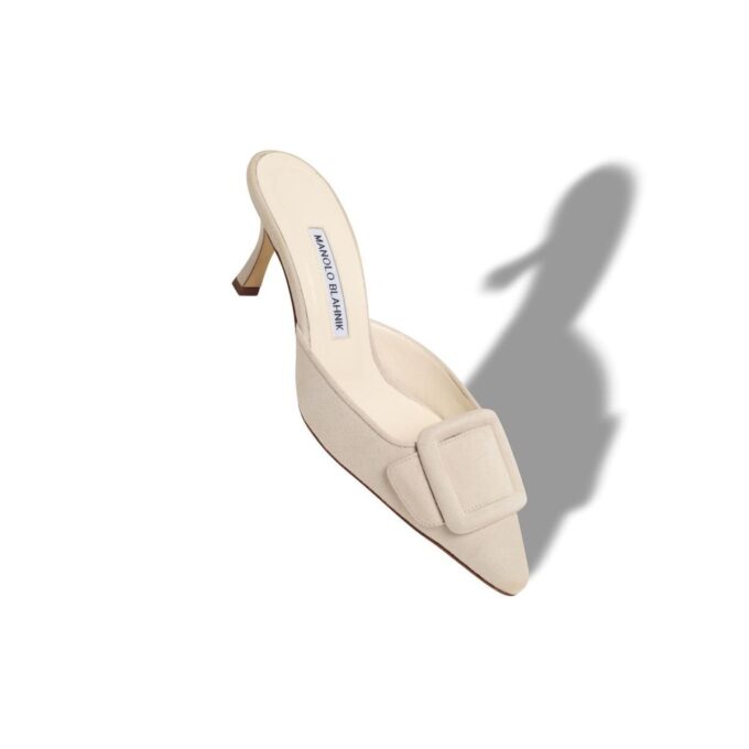Maysale 70 Ljusbeige mockamules med spänne