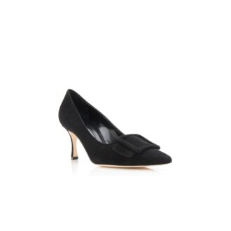 Maysalepump 70 Svarta pumps i mocka med spänne