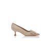Maysalepump Ljusbeige pumps i mocka med spänne