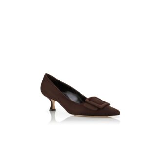 Maysalepump Mörkbruna pumps i mocka med spänne Maysalepump Mörkbruna pumps i mocka med spänne