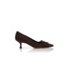 Maysalepump Mörkbruna pumps i mocka med spänne Maysalepump Mörkbruna pumps i mocka med spänne