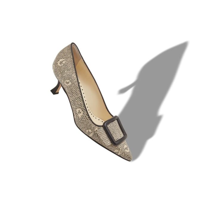 Maysalepump Pumps i kalvskinn med ödlemönster Maysalepump Pumps i kalvskinn med ödlemönster