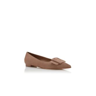 MAYSALEPUMPFLAT Beige mockapumps med spänne