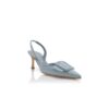 MAYSLI ljusblå slingback-Pumps i mocka med spänne