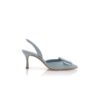 MAYSLI ljusblå slingback-Pumps i mocka med spänne
