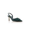MAYSLI Mörkgröna pumps i mocka med spännen och slingback MAYSLI Mörkgröna pumps i mocka med spännen och slingback