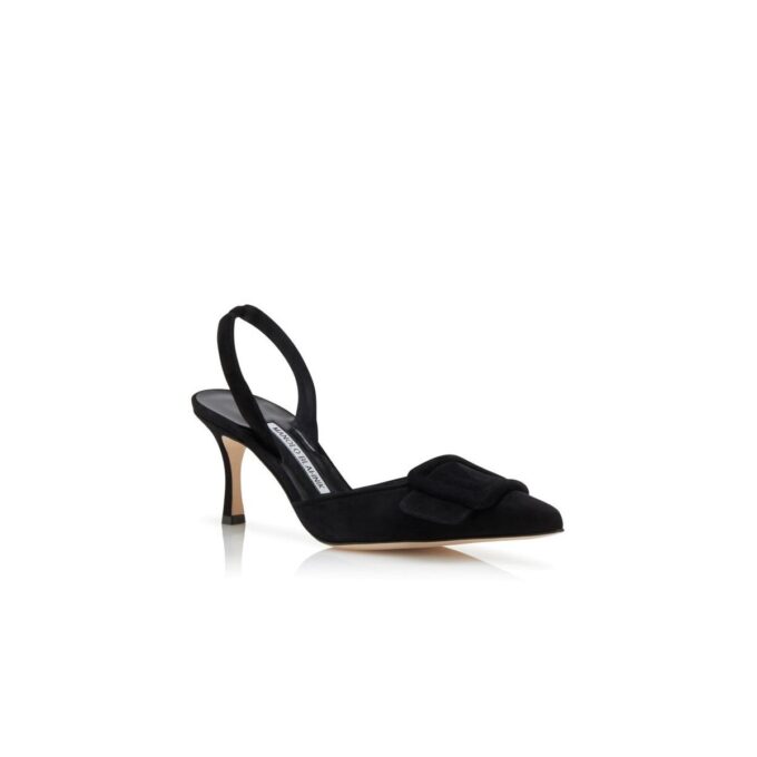 MAYSLI Svarta pumps i mocka med hälrem MAYSLI Svarta pumps i mocka med hälrem