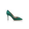 Nadira Gröna Pumps i satin med smyckespänne Nadira Gröna Pumps i satin med smyckespänne