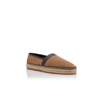 NERANO Espadriller i brunt kalvskinn