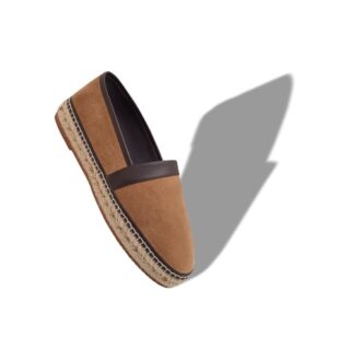 NERANO Espadriller i brunt kalvskinn