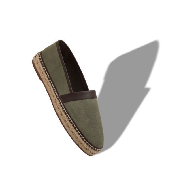 NERANO Mörkgröna espadriller i kalvskinnssuede NERANO Mörkgröna espadriller i kalvskinnssuede