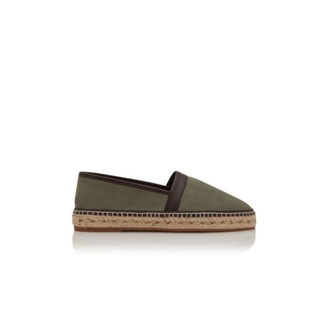 NERANO Mörkgröna espadriller i kalvskinnssuede NERANO Mörkgröna espadriller i kalvskinnssuede