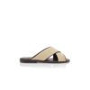 OTAWI ljusbeige raffia-sandaler med korsade remmar OTAWI ljusbeige raffia-sandaler med korsade remmar