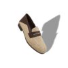 PADSTOW Ljusbeige raffia-pennyloafers PADSTOW Ljusbeige raffia-pennyloafers