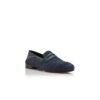 PADSTOW marinblå raffia-pennyloafers