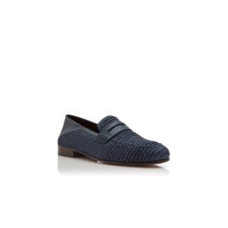 PADSTOW marinblå raffia-pennyloafers PADSTOW marinblå raffia-pennyloafers