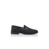 PADSTOW svarta raffia-pennyloafers