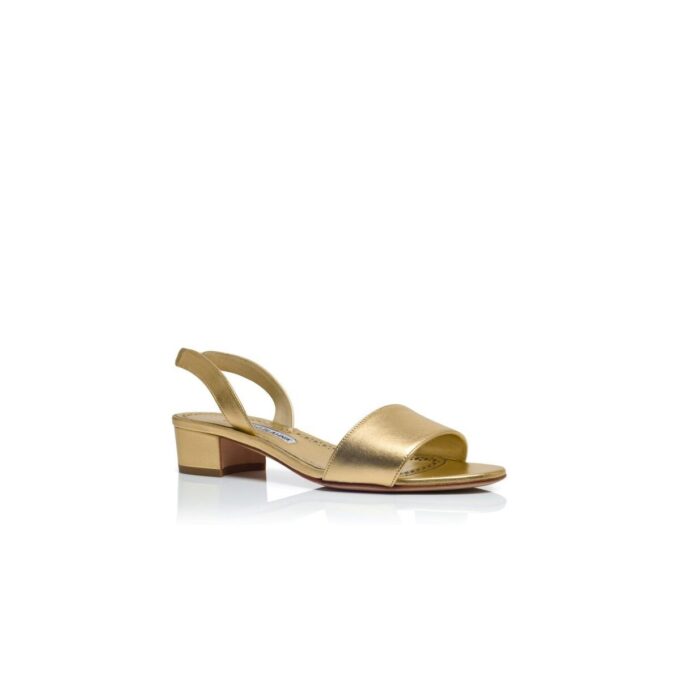 PATOPIA Slingback-sandaler i guldnappaläder PATOPIA Slingback-sandaler i guldnappaläder