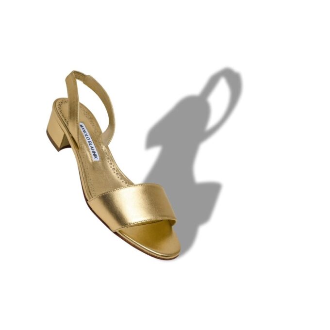 PATOPIA Slingback-sandaler i guldnappaläder PATOPIA Slingback-sandaler i guldnappaläder