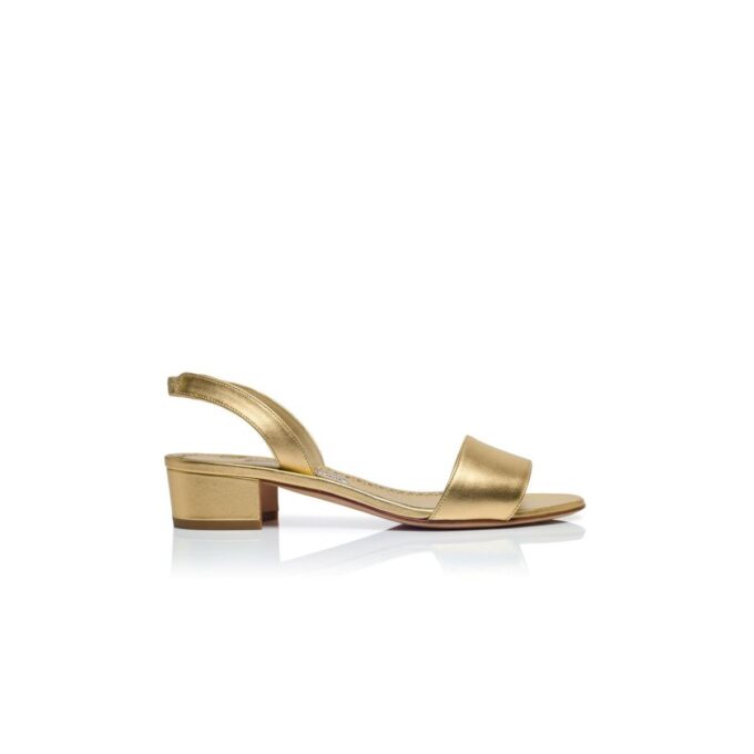 PATOPIA Slingback-sandaler i guldnappaläder PATOPIA Slingback-sandaler i guldnappaläder