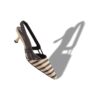 PELAS ljusbeige och bruna Pumps i linne med hälrem PELAS ljusbeige och bruna Pumps i linne med hälrem