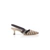 PELAS ljusbeige och bruna Pumps i linne med hälrem PELAS ljusbeige och bruna Pumps i linne med hälrem