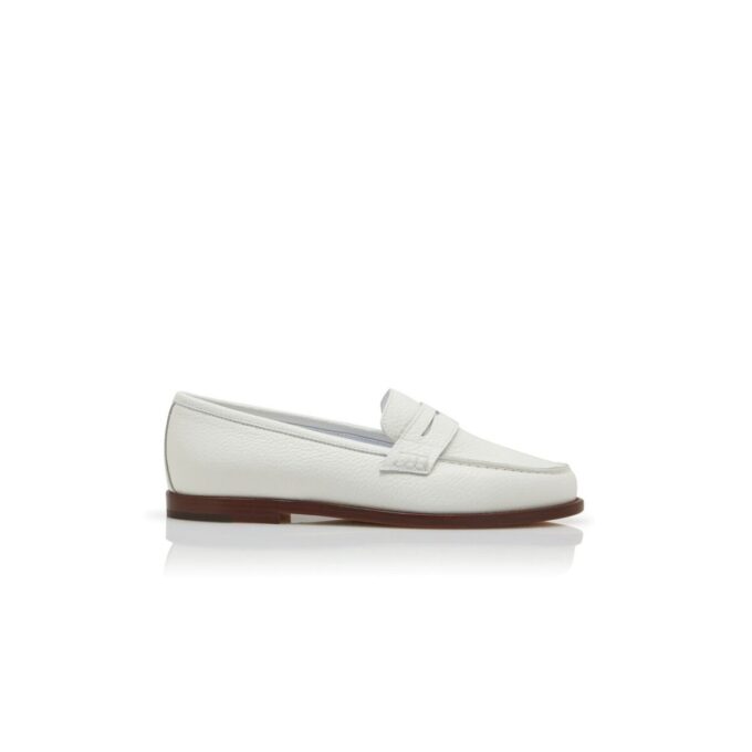 PERRITA Vita pennyloafers i kalvskinn PERRITA Vita pennyloafers i kalvskinn