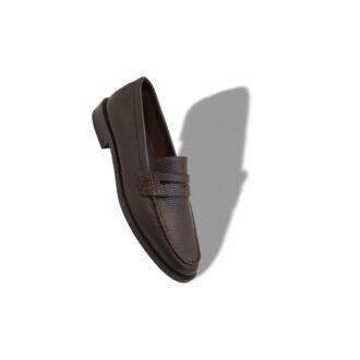 PERRY Mörkbruna pennyloafers i kalvskinn