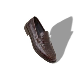 PERRY Mörkbruna pennyloafers i kalvskinn