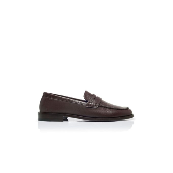 PERRY Mörkbruna pennyloafers i kalvskinn