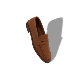 PERRY Mörkbruna pennyloafers i mocka
