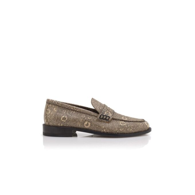 PERRY Penny Loafers i kalvskinn med ödlemönster PERRY Penny Loafers i kalvskinn med ödlemönster