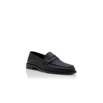 PERRY Svarta pennyloafers i kalvskinn
