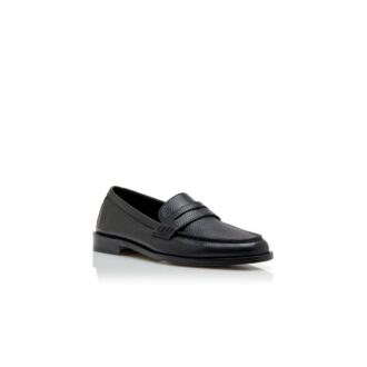 PERRY Svarta pennyloafers i kalvskinn